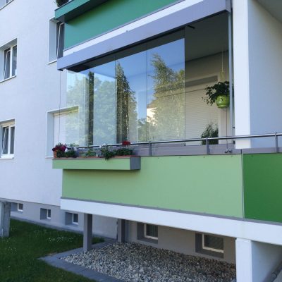 balkonverglaung mit 90 grad ecke